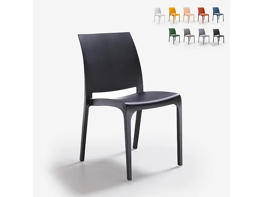 Chaise empilable bar restaurant jardin extérieur et intérieur Papavero