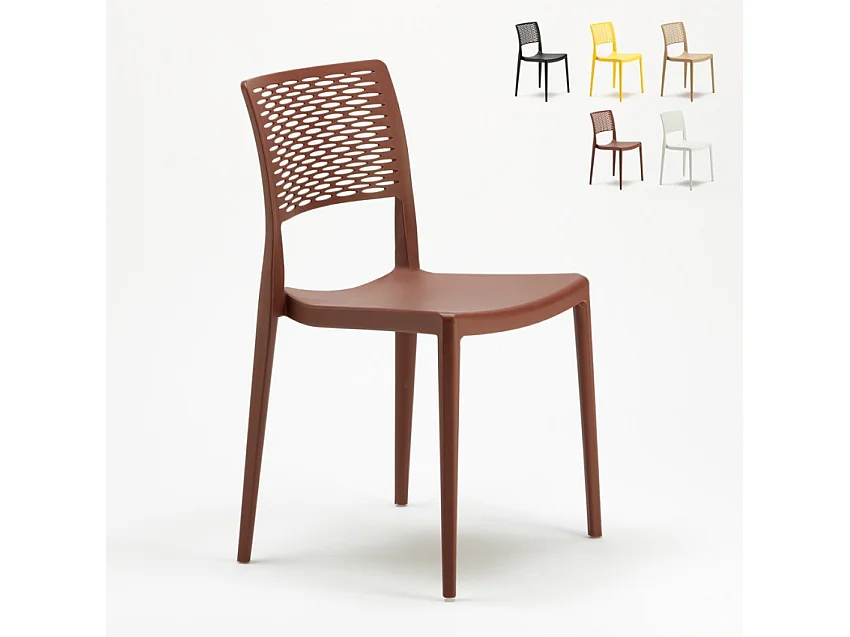 Silla Bar de Polipropileno para Cocina y Jardín Apilable Cross