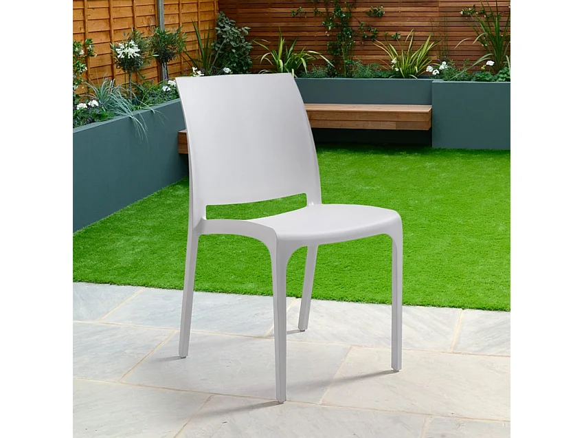 Silla apilable para jardín al aire libre bar restaurante Volga BICA - Blanco