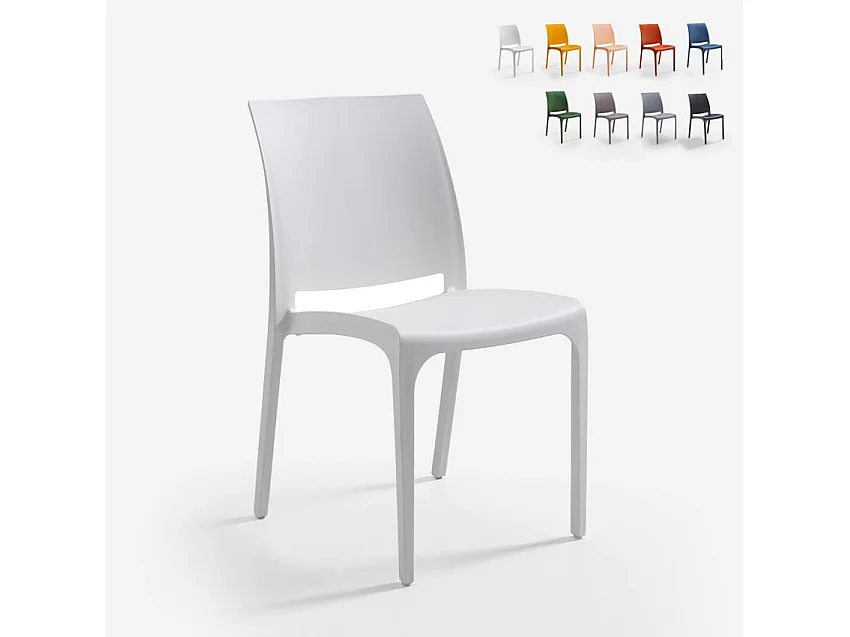 Silla apilable para jardín al aire libre bar restaurante Volga BICA - Blanco