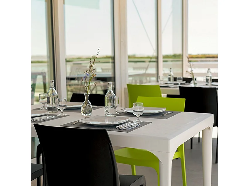 Silla apilable para jardín al aire libre bar restaurante Volga BICA - Blanco