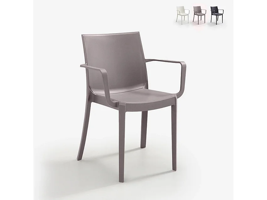 Silla apilable con reposabrazos para bar o jardín exterior Victoria BICA