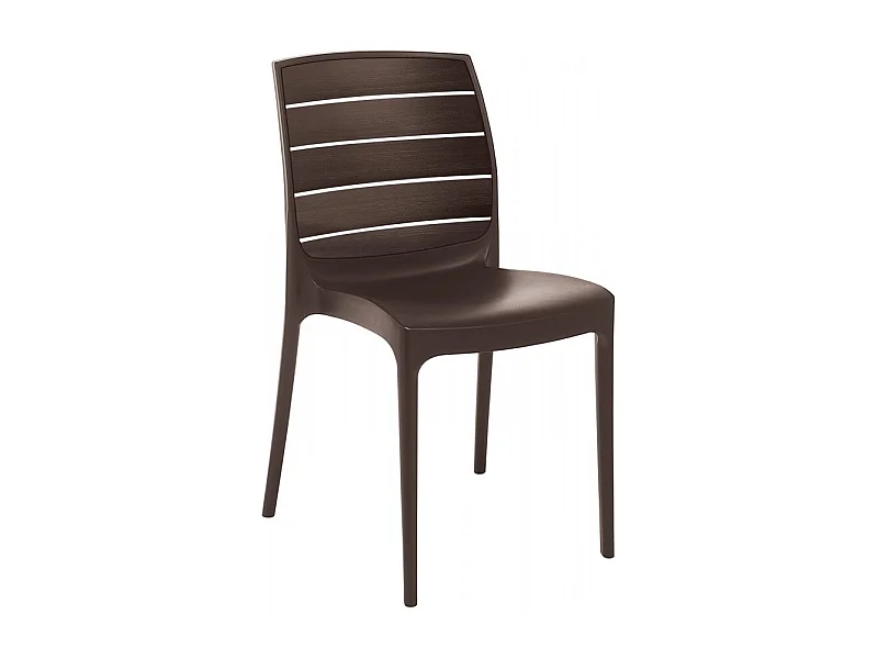 Silla exterior jardín apilable bar restaurante Carmen Grand Soleil - Marrón