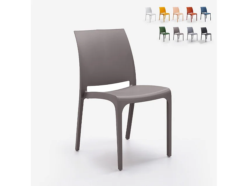 Chaise empilable bar restaurant jardin extérieur et intérieur Papavero