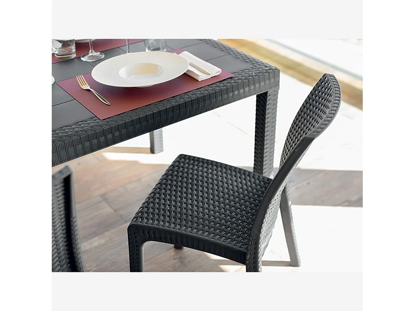 Silla apilable de mimbre para bar de jardín al aire libre Virginia BICA