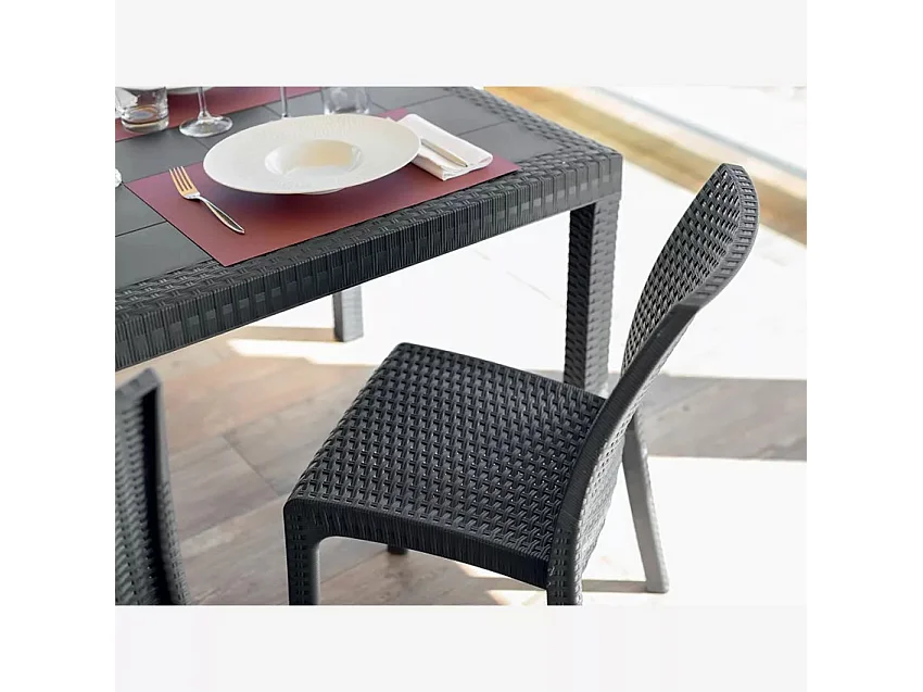 Silla apilable de mimbre para bar de jardín al aire libre Virginia BICA