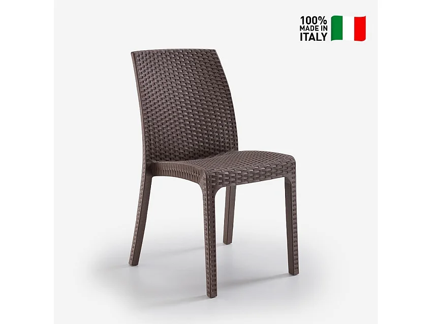Silla apilable de mimbre para bar de jardín al aire libre Virginia BICA