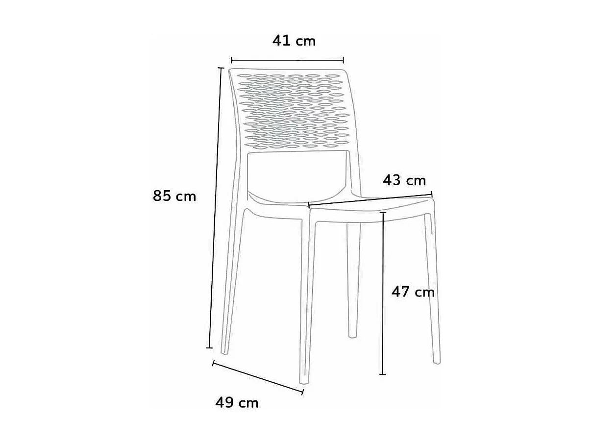 Sedia per cucina sala da pranzo giardino impilabile leggera Ranuncolo
