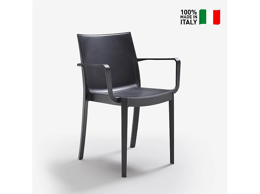 Silla apilable con reposabrazos para bar o jardín exterior Victoria BICA