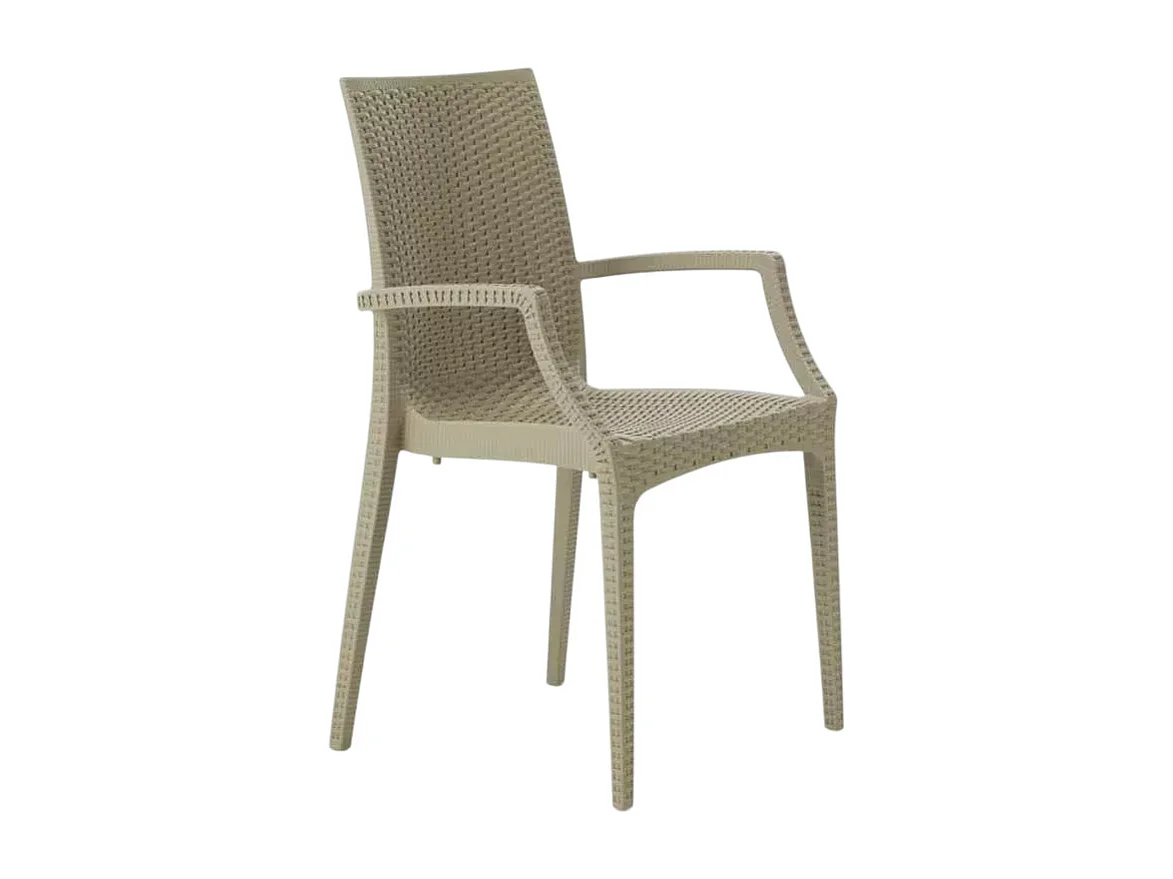 Silla de comedor con reposabrazos en poliratán Arm Grand Soleil