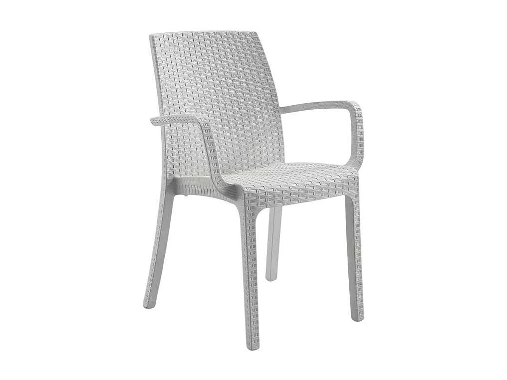 Silla apilable de ratán con reposabrazos para bar y jardín Indiana BICA