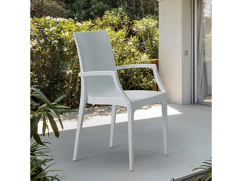 Silla de comedor con reposabrazos en poliratán Arm Grand Soleil