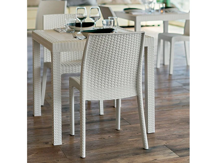 Silla apilable de mimbre para bar de jardín al aire libre Virginia BICA