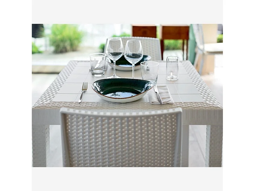 Silla apilable de mimbre para bar de jardín al aire libre Virginia BICA