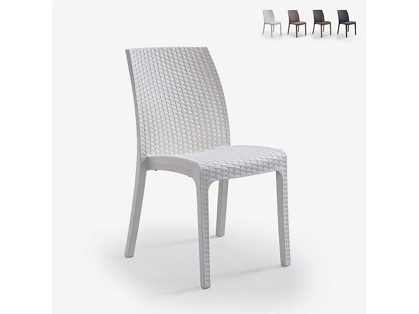 Silla apilable de mimbre para bar de jardín al aire libre Virginia BICA