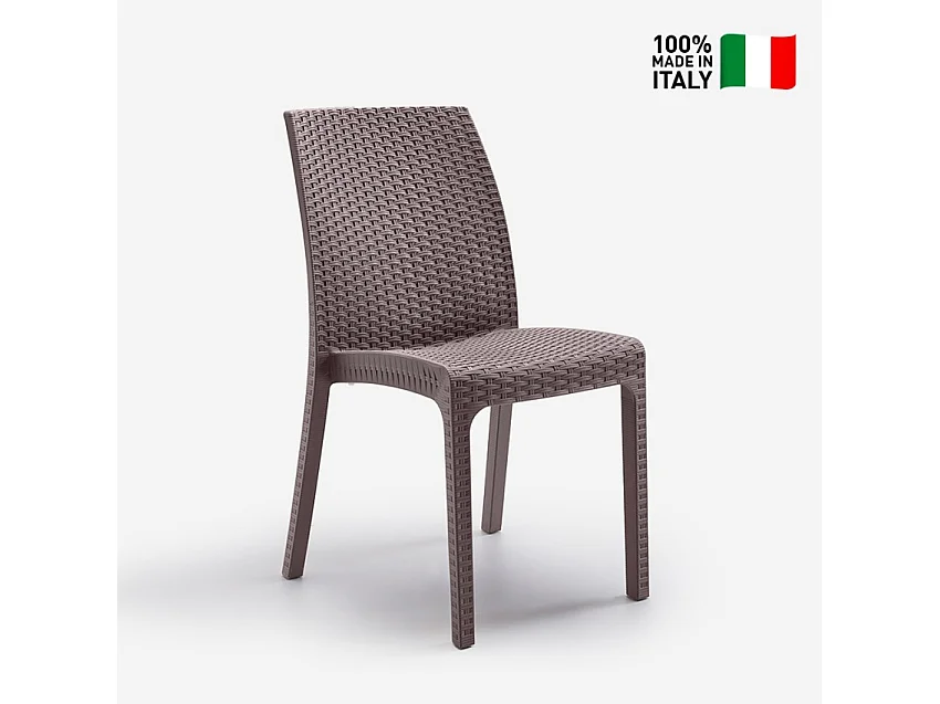 Silla apilable de mimbre para bar de jardín al aire libre Virginia BICA