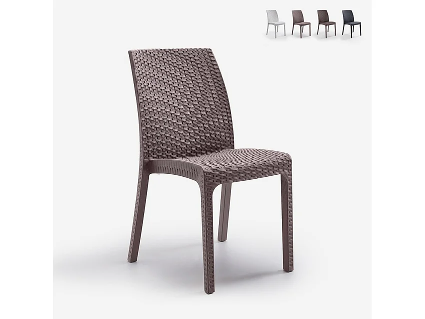 Silla apilable de mimbre para bar de jardín al aire libre Virginia BICA