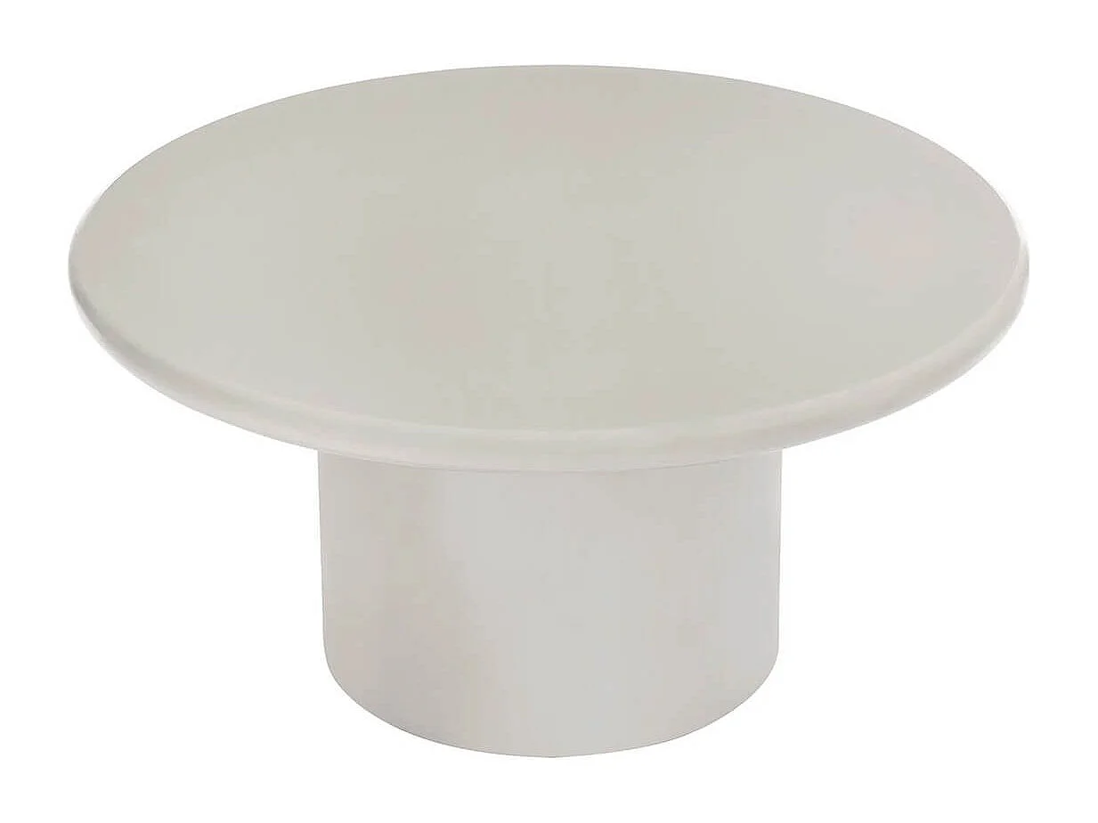 NAVALIA - Table basse ronde pied central en MDF laqué sable