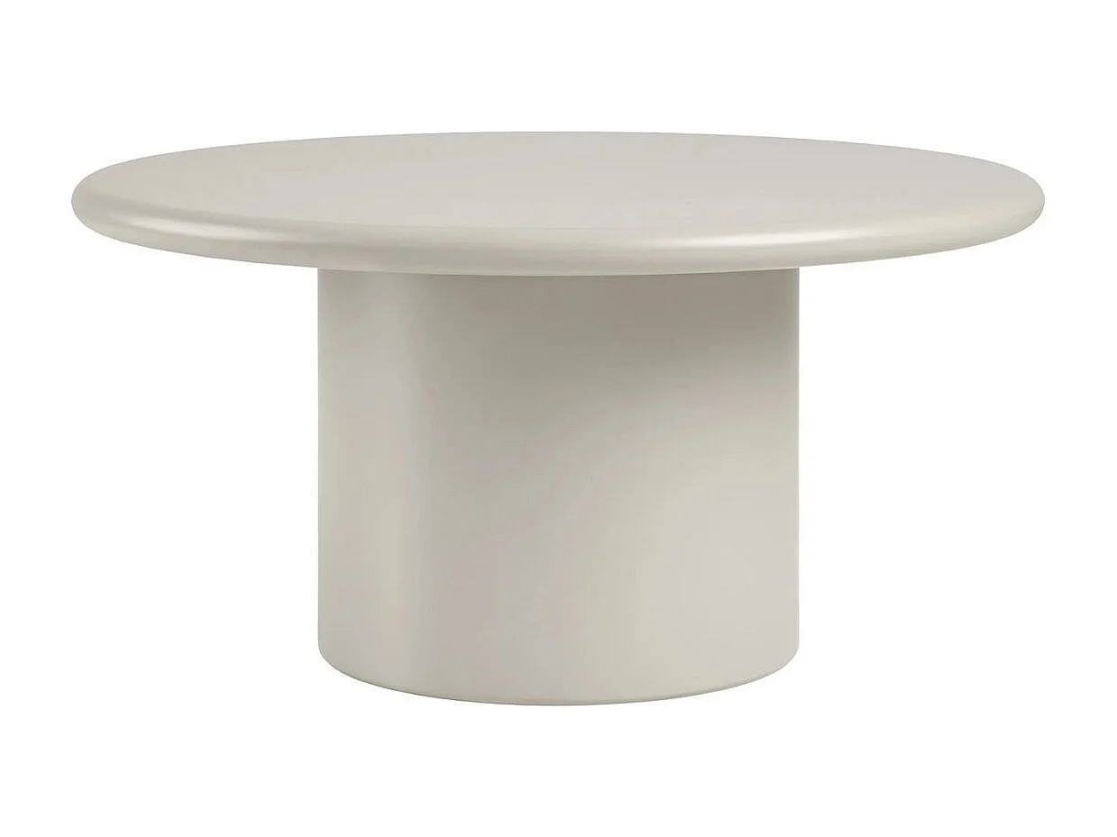 NAVALIA - Table basse ronde pied central en MDF laqué sable