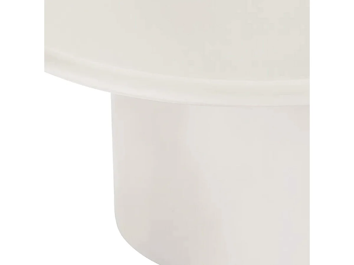 NAVALIA - Table basse ronde pied central en MDF laqué sable