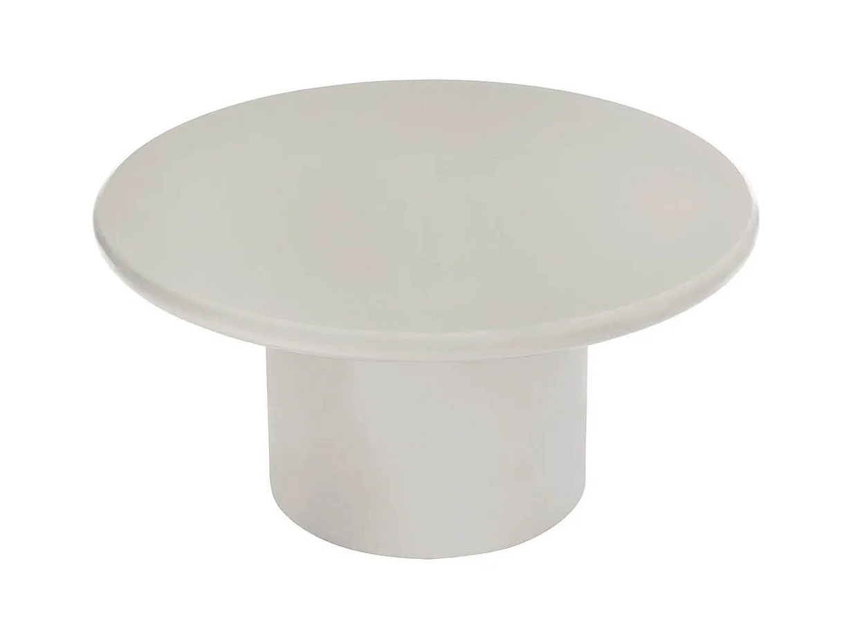 NAVALIA - Table basse ronde pied central en MDF laqué sable