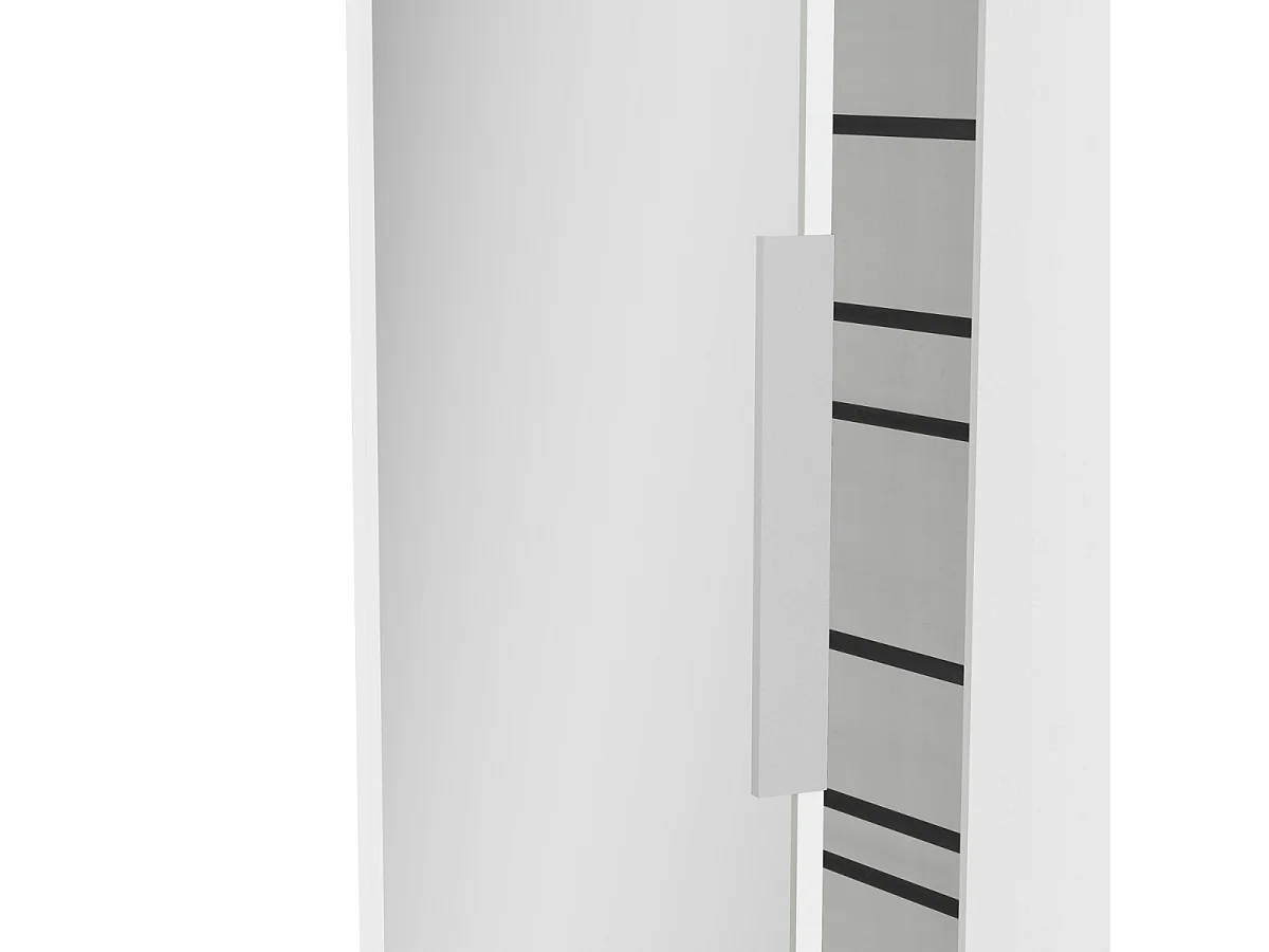 Schuhschrank 2 Türen und 1 Spiegel L82,8 cm - EBONY