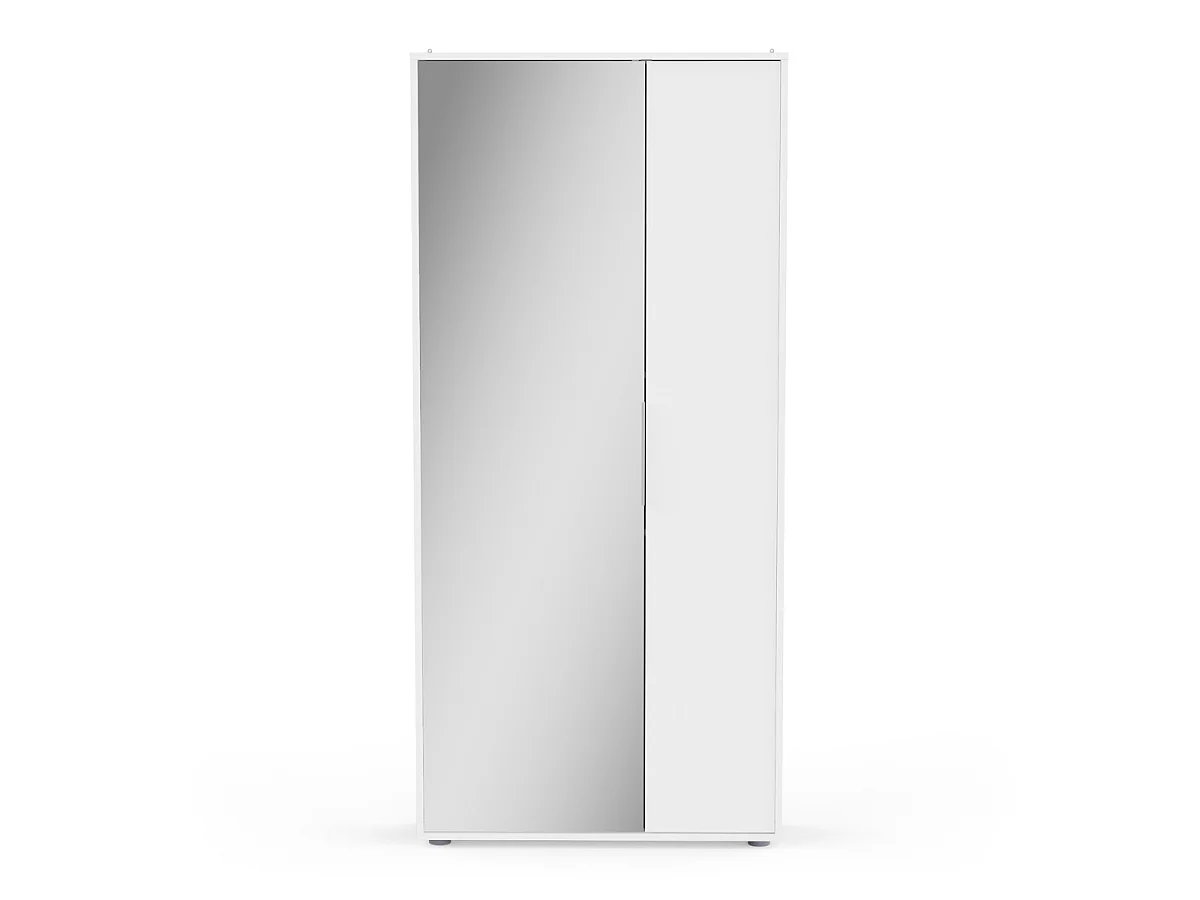 Armoire à chaussures 2 portes et 1 miroir L82,8 cm - EBONY