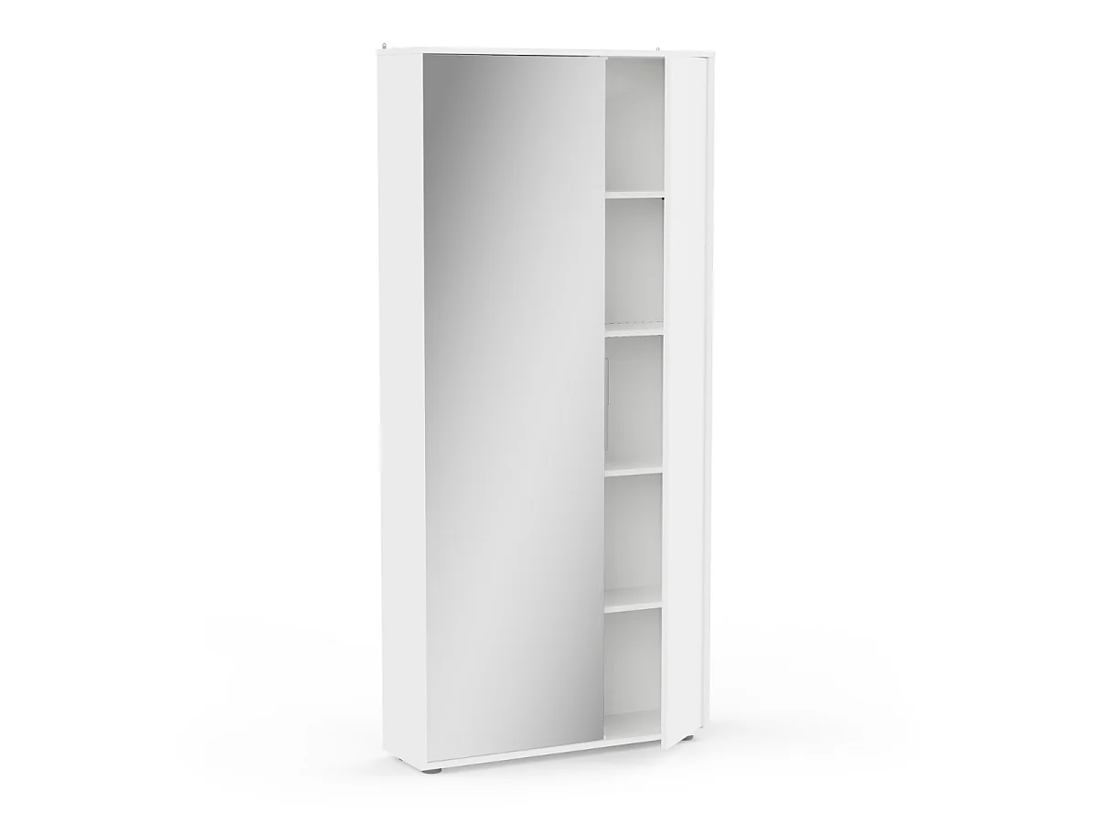 Armoire à chaussures 2 portes et 1 miroir L82,8 cm - EBONY