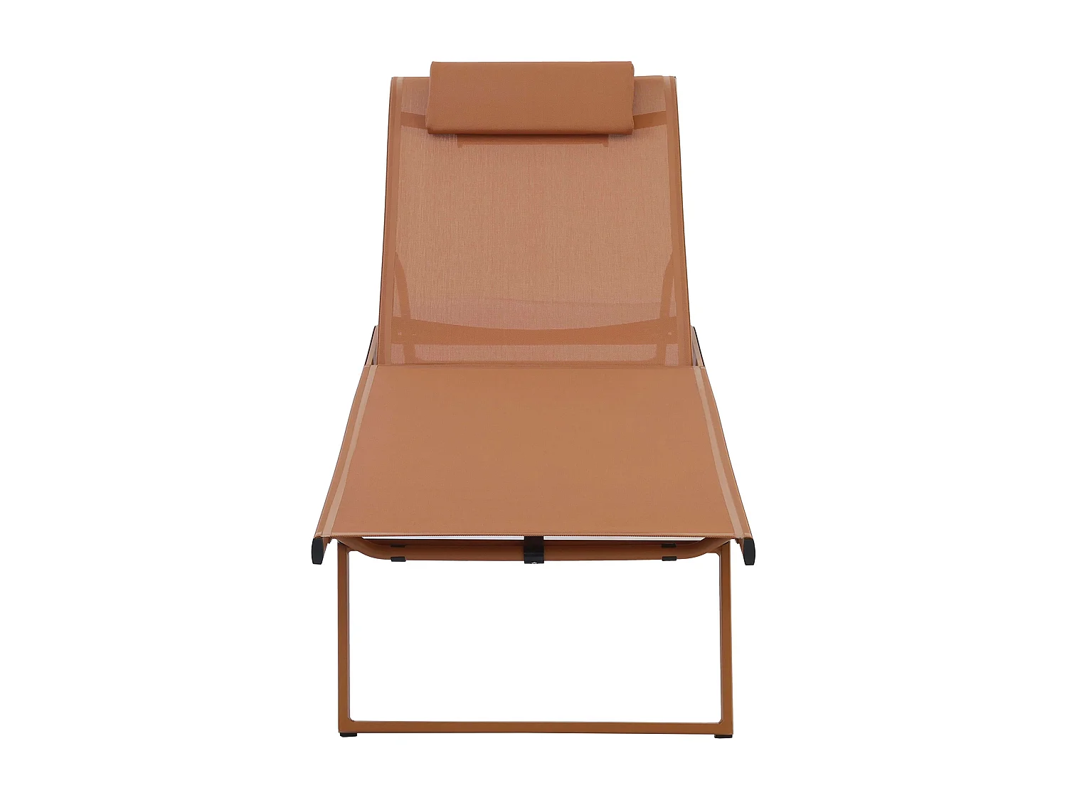 Lot de 2 bains de soleil inclinable avec roues terracotta - Olmeta
