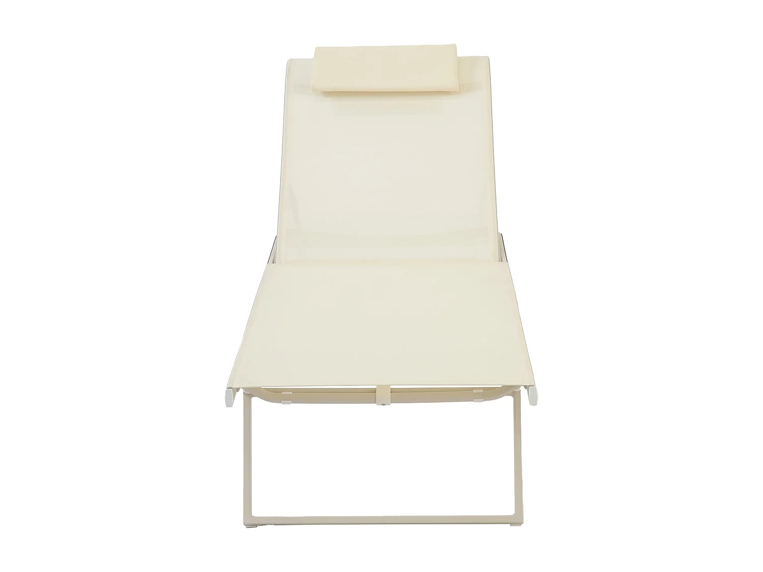 Lot de 2 bains de soleil inclinable avec roues ivoire - Olmeta