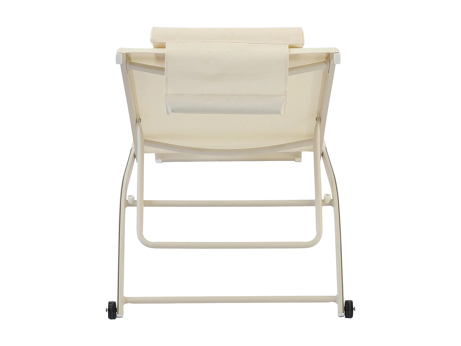 Lot de 2 bains de soleil inclinable avec roues ivoire - Olmeta