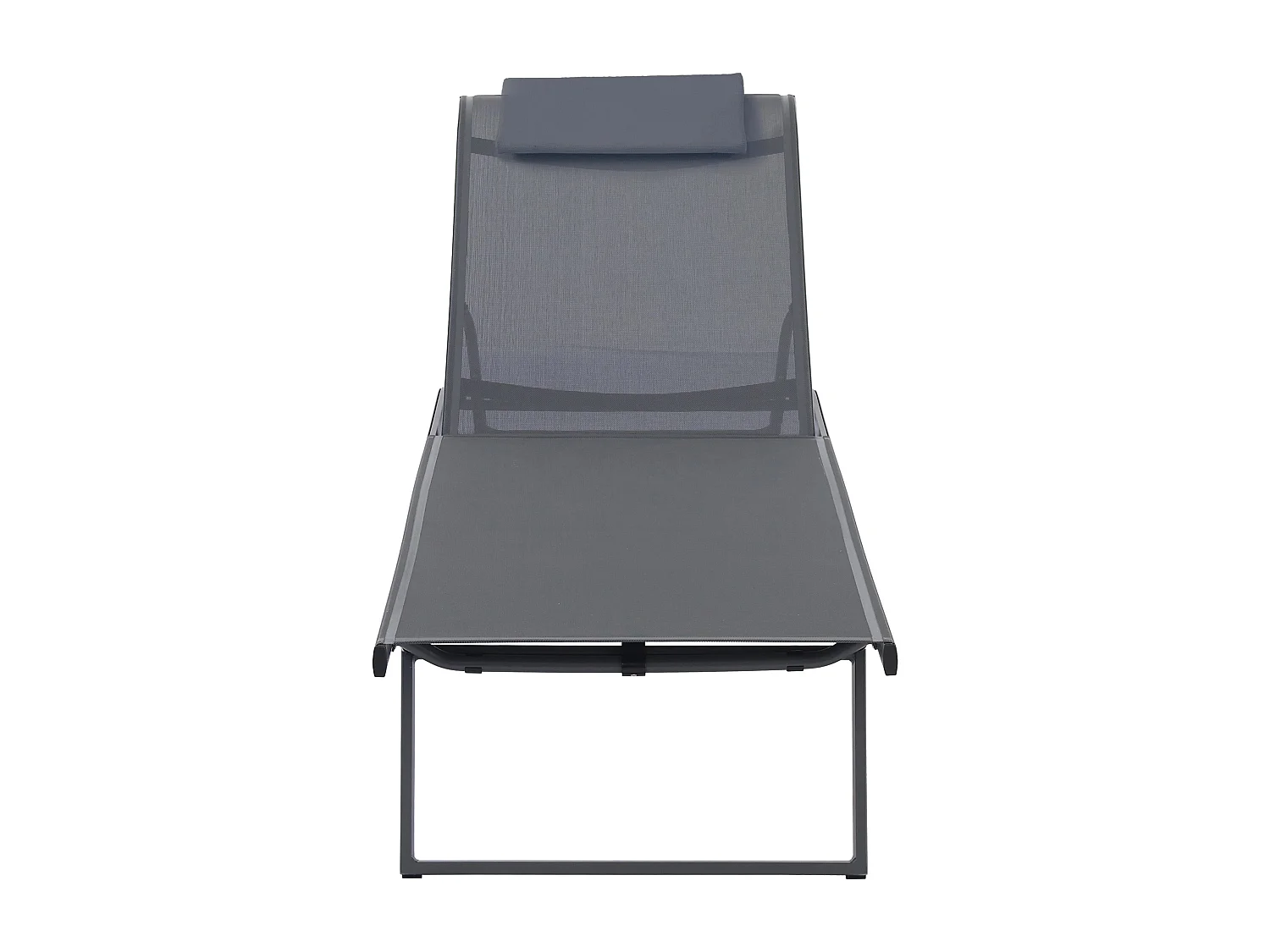 Lot de 2 bains de soleil inclinable avec roues gris - Olmeta