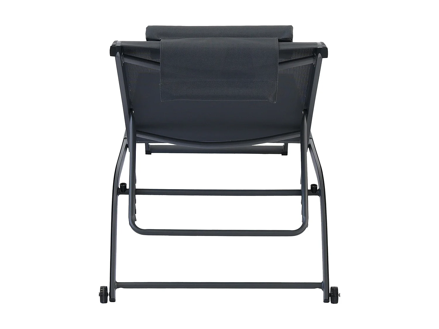 Lot de 2 bains de soleil inclinable avec roues gris - Olmeta