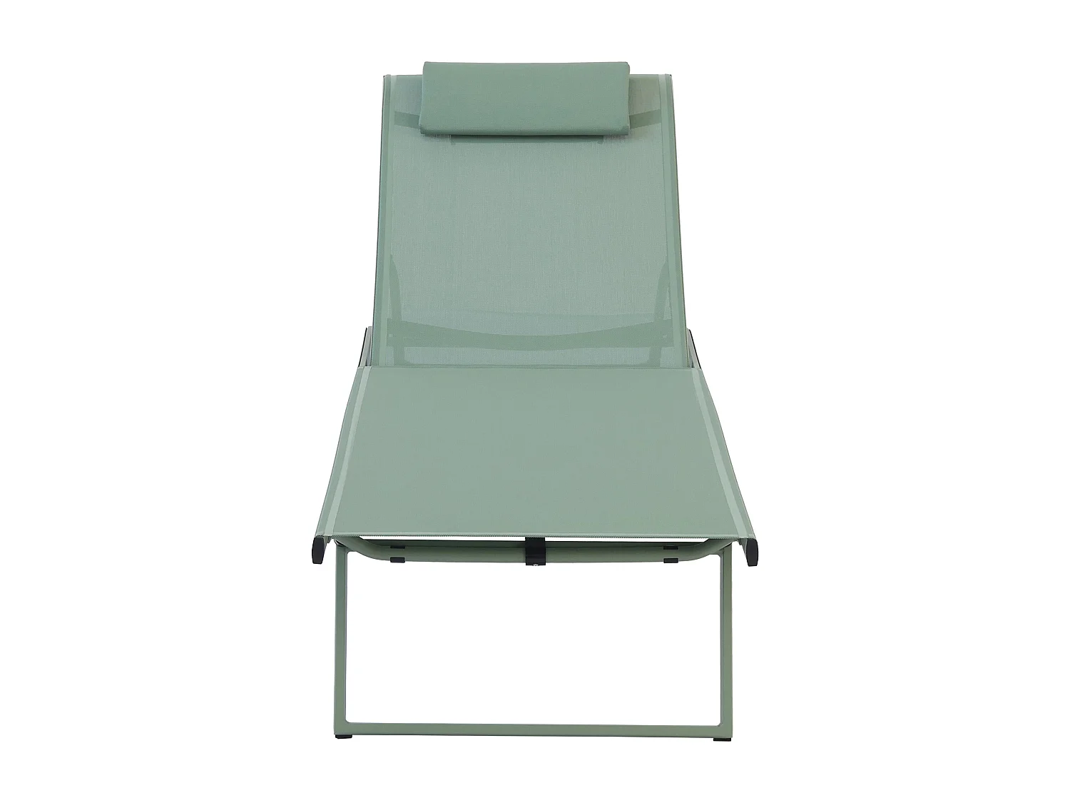 Lot de 2 bains de soleil inclinable avec roues vert cactus - Olmeta