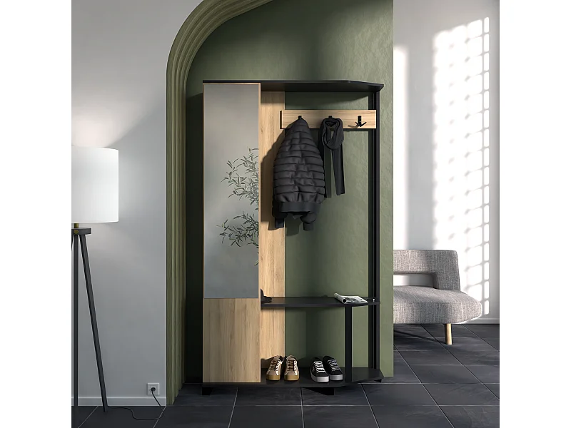 Vestiaire manteaux 3 patères L108,4 cm - SCHUSTER