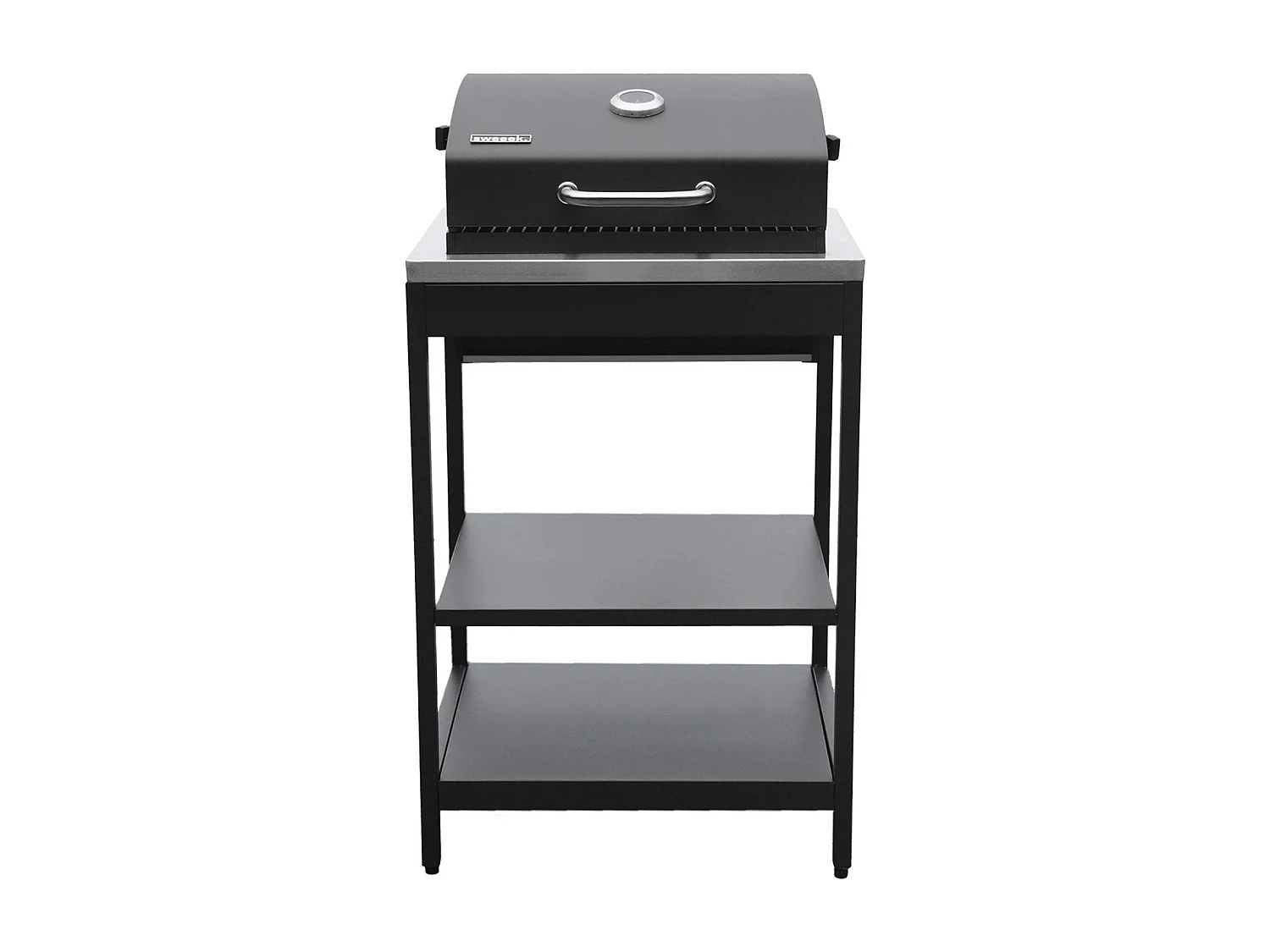 Cocina exterior 6 módulos acero inoxidable con barbacoa de carbón