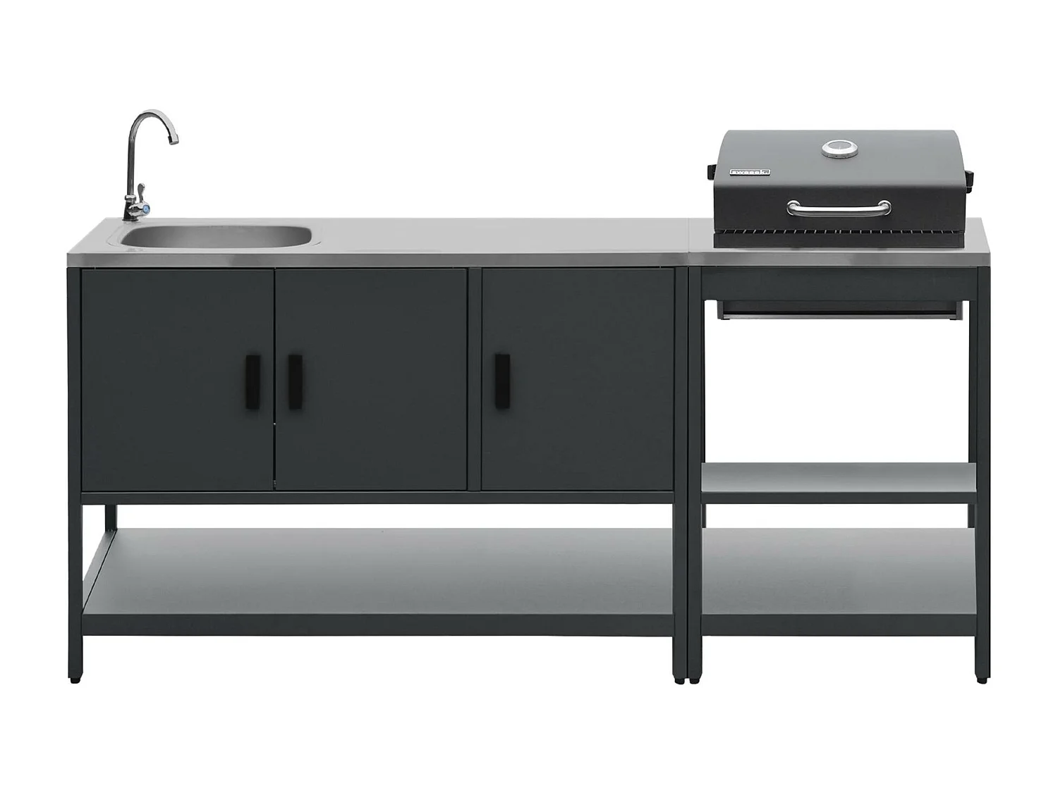 Cucina esterna 2 moduli acciaio inossidabile barbecue a carbone con