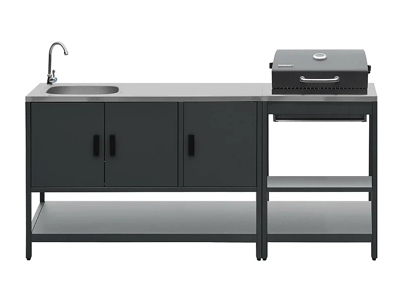 Cucina esterna 2 moduli acciaio inossidabile barbecue a carbone con