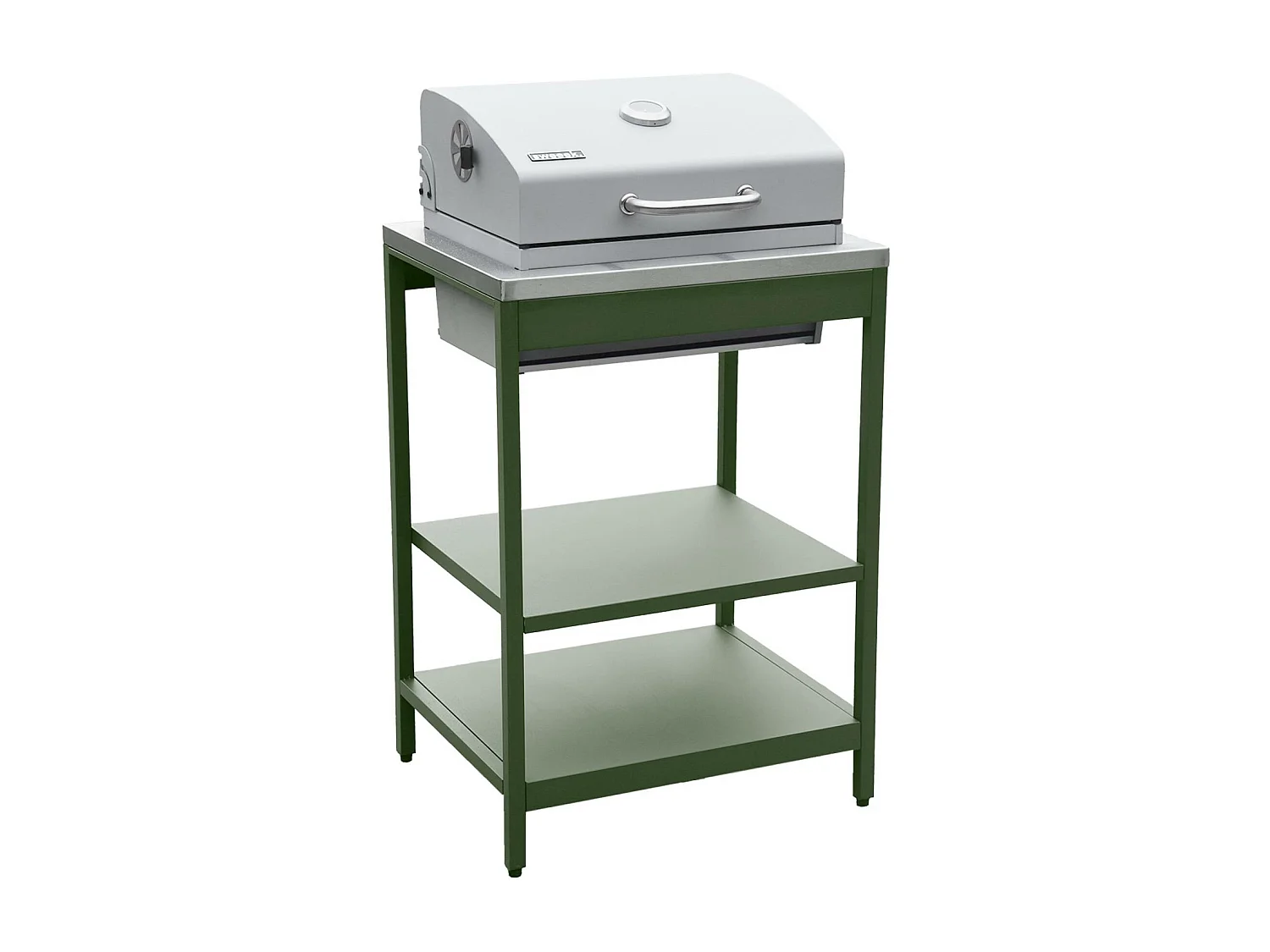 Cucina esterna acciaio inossidabile con barbecue a carbone, 3 moduli,