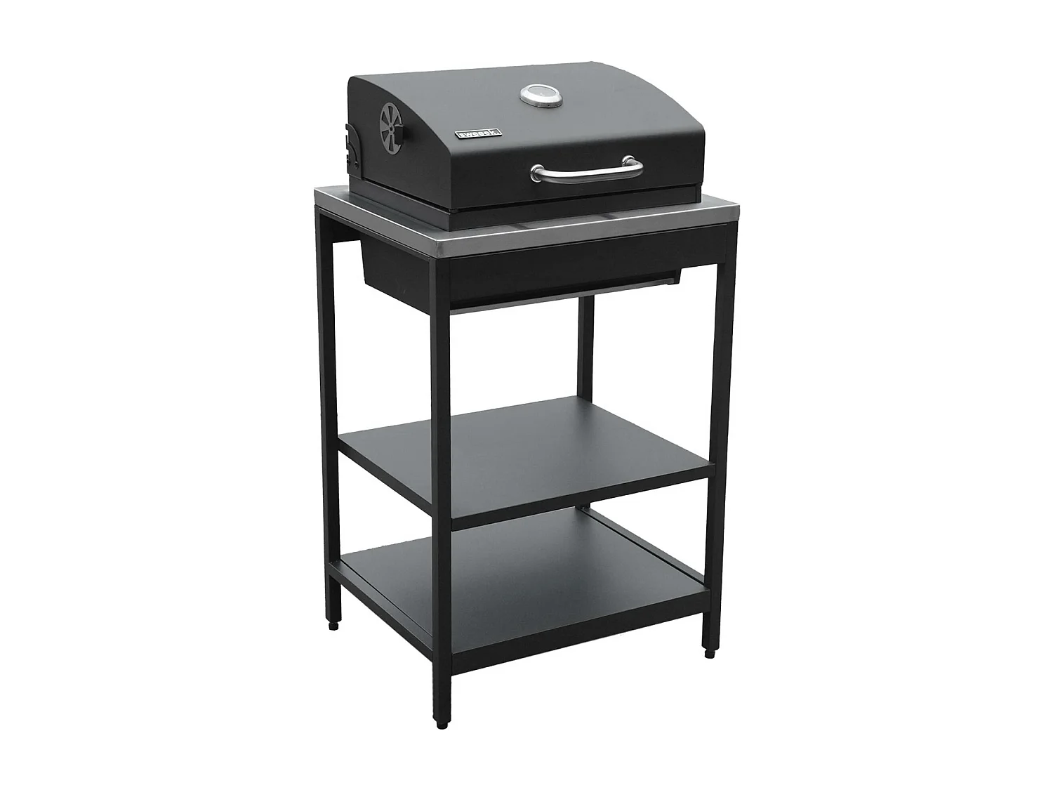 Cucina esterna acciaio inossidabile con barbecue a carbone, 3 moduli,