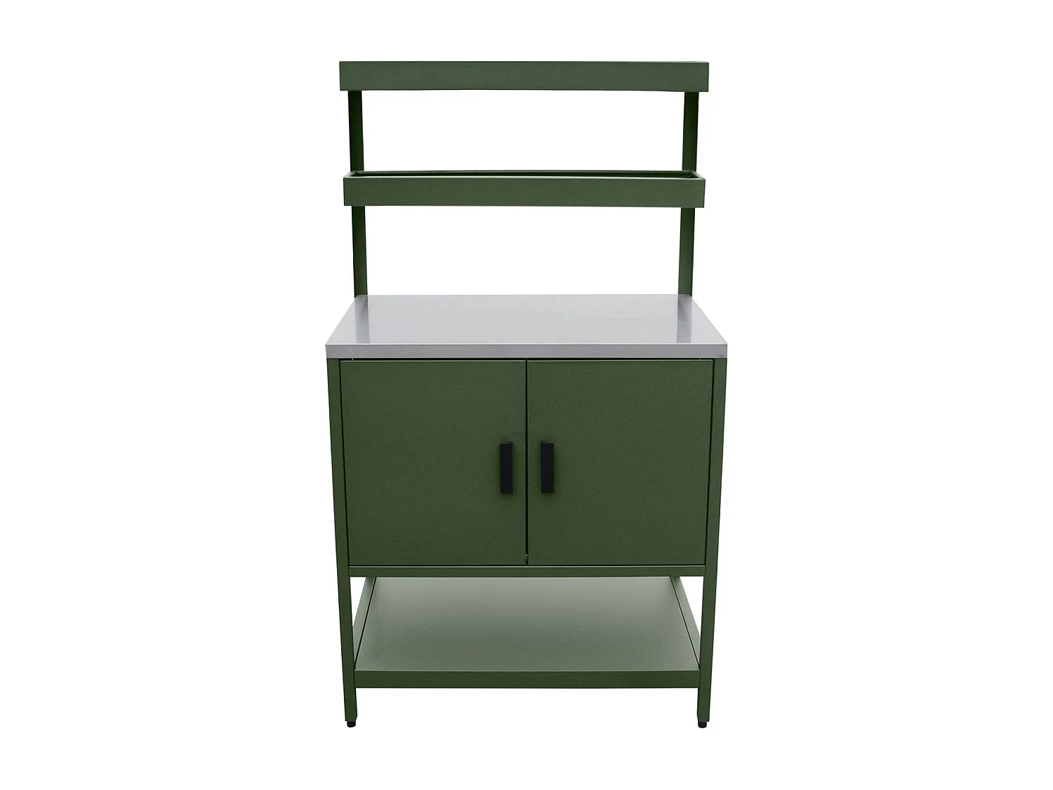 Cuisine extérieure Naxos 5 modules avec barbecue au charbon acier inoxydable vert