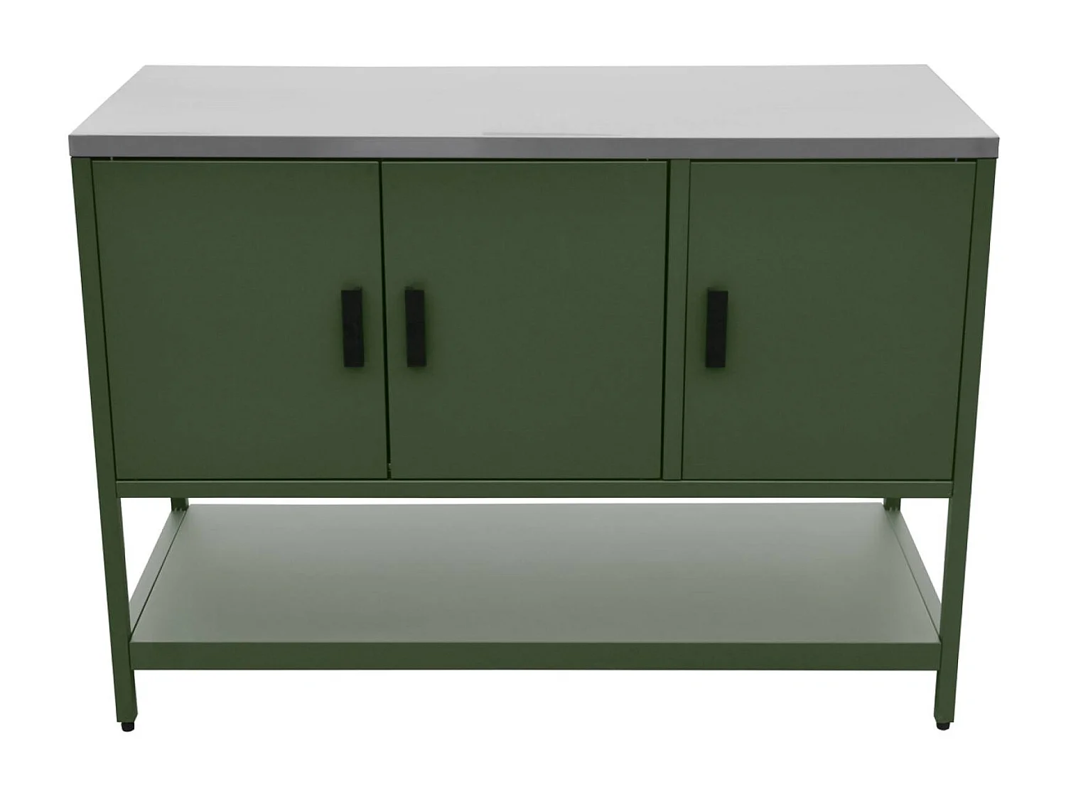 Cuisine extérieure Naxos 5 modules avec barbecue au charbon acier inoxydable vert