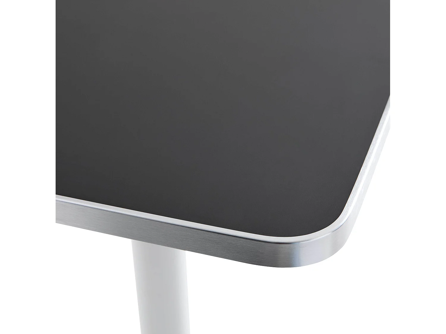 Table haute 60 cm inclinable plateau noir/argent et pied noir