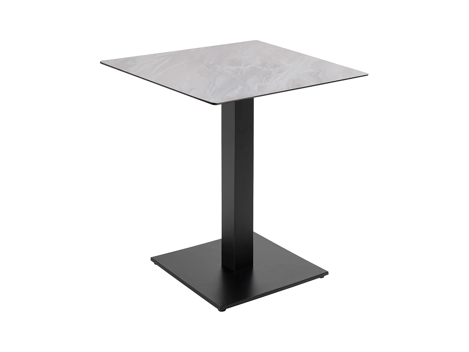 Table à manger 70 x 70 cm revêtement marbre beige