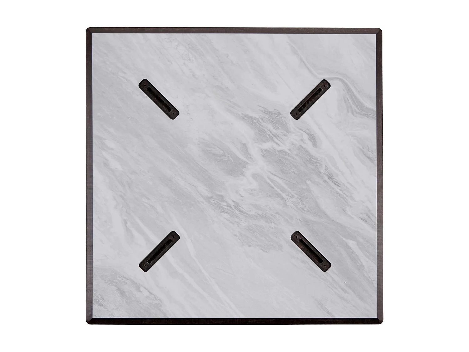 Table à manger 70 x 70 cm revêtement marbre beige