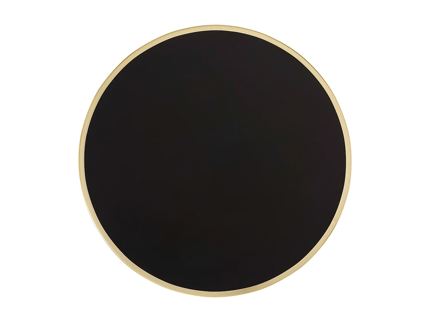 Table à manger ronde 60 cm plateau marbre noir/doré et pied doré