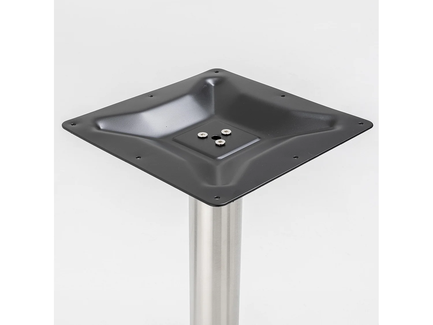 Table à manger ronde 60 cm plateau noir/doré et pied argenté