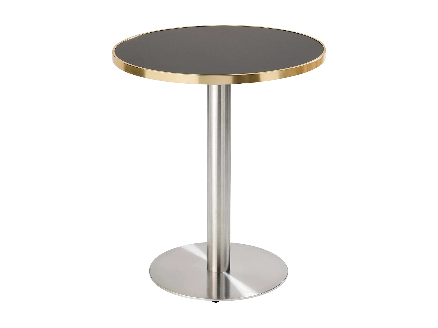 Ronde eettafel 60 cm zwart/goud blad en zilveren poot
