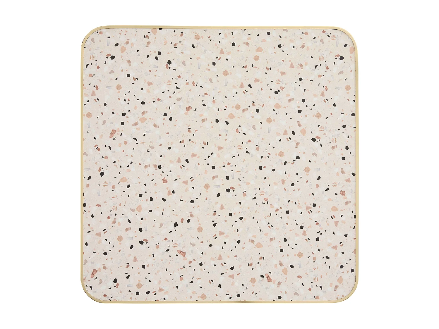 Table haute 60 cm inclinable plateau marbre terrazzo/doré et pied noir
