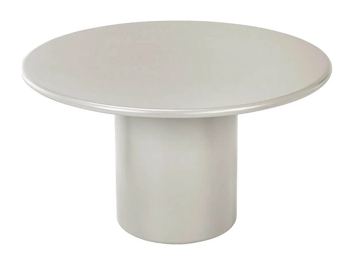 NAVALIA - Table repas ronde pied central en MDF laqué sable